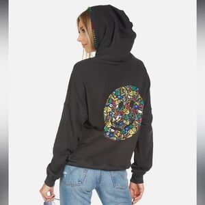 Lauren Moshi RAYA LUCKY HAPPY FACE hoodie sweatshirt size medium